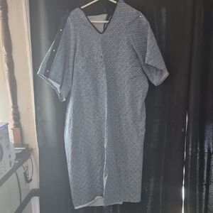 Blue Leaf Design Hospital Gown